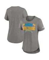 Women's Nike Heather Charcoal Los Angeles Chargers Local Fashion Tri-Blend T-shirt