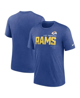 Men's Nike Heather Royal Los Angeles Rams Team Tri-Blend T-shirt