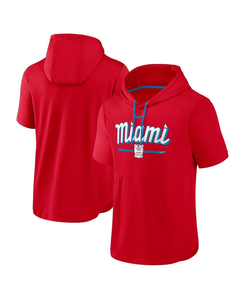 Men's Miami Marlins New Era Red City Connect Pullover Hoodie