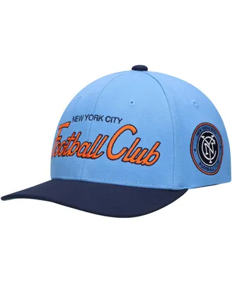 Men's Mitchell & Ness Light Blue New York City Fc Team Script 2.0 Stretch Snapback Hat