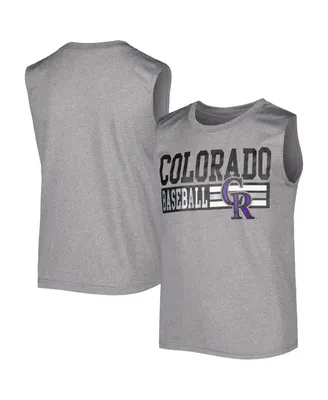 Big Boys Heather Gray Colorado Rockies Sleeveless T-shirt