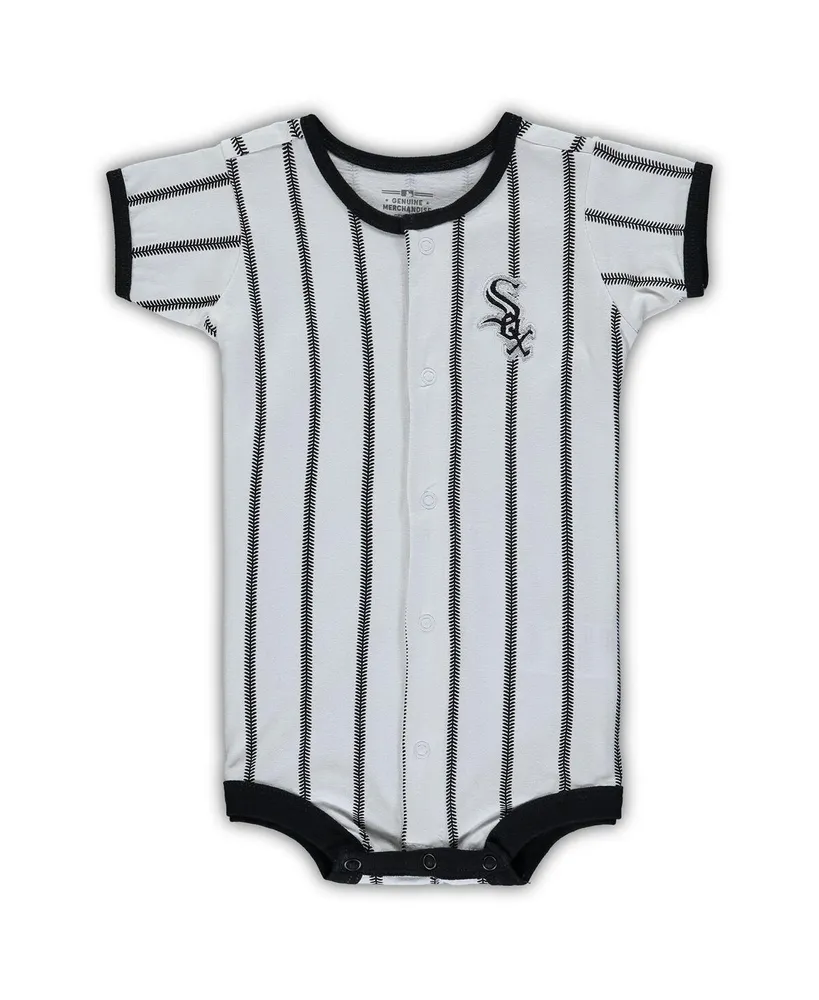 Infant Atlanta Braves White Pinstripe Power Hitter Coverall