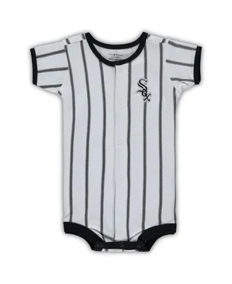 Infant Boys and Girls White Chicago Sox Pinstripe Power Hitter Coverall