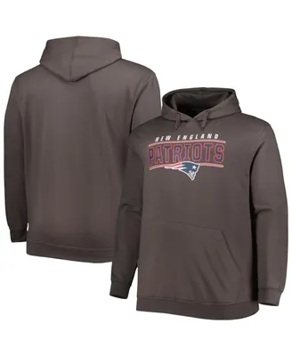 Men's Charcoal New England Patriots Big and Tall Logo Pullover Hoodie