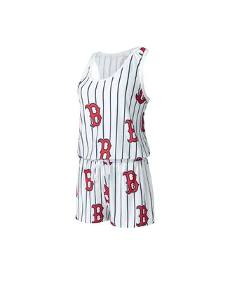 Women's Concepts Sport White Boston Red Sox Reel Pinstripe Knit Romper