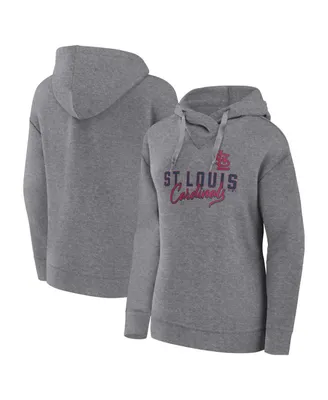 Women's Fanatics Heather Gray St. Louis Cardinals Script Favorite Pullover Hoodie