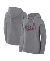 Women's Fanatics Heather Gray St. Louis Cardinals Script Favorite Pullover Hoodie