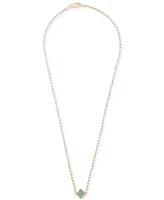 Lab-Grown Emerald Clover Pendant Necklace (1/5 ct. t.w.) in 14k Gold-Plated Sterling Silver, 16" + 2" extender