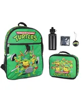 Nickelodeon Teenage Mutant Ninja Turtles Team Leonardo Raphael Donatello Michelangelo 5 Pc Backpack Lunchbox Icepack Water Bottle
