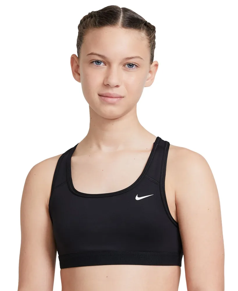 Nike Women's Swoosh Medium-support Non-padded Sports Bra In Active  Fuchsia/white