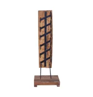 Wine Rack for 6 Bottles 13.8"x13.8"x39.4" Solid Teak Wood