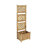 vidaXL Garden Raised Bed with Trellis Bamboo 15.7"