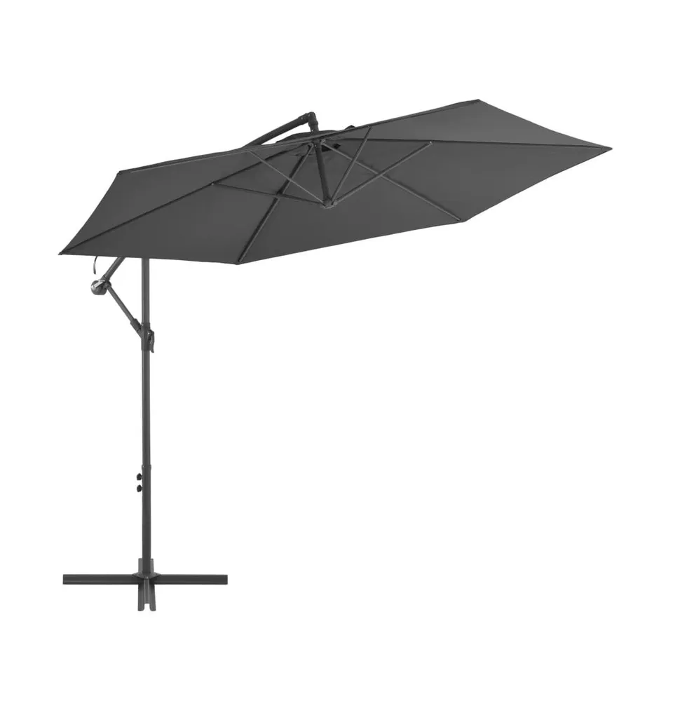 vidaXL Cantilever Umbrella with Aluminum Pole 118.1" Anthracite