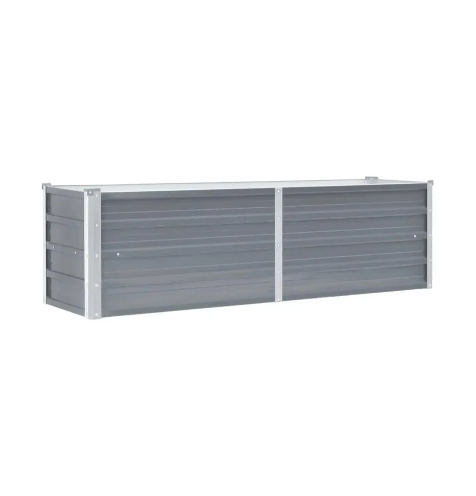 Garden Raised Bed Galvanized Steel 63"x15.7"x17.7" Gray
