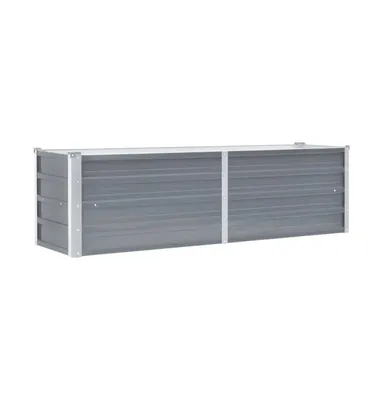Garden Raised Bed Galvanized Steel 63"x15.7"x17.7" Gray
