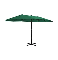 Garden Parasol with Aluminum Pole 181.1"x106.3" Green