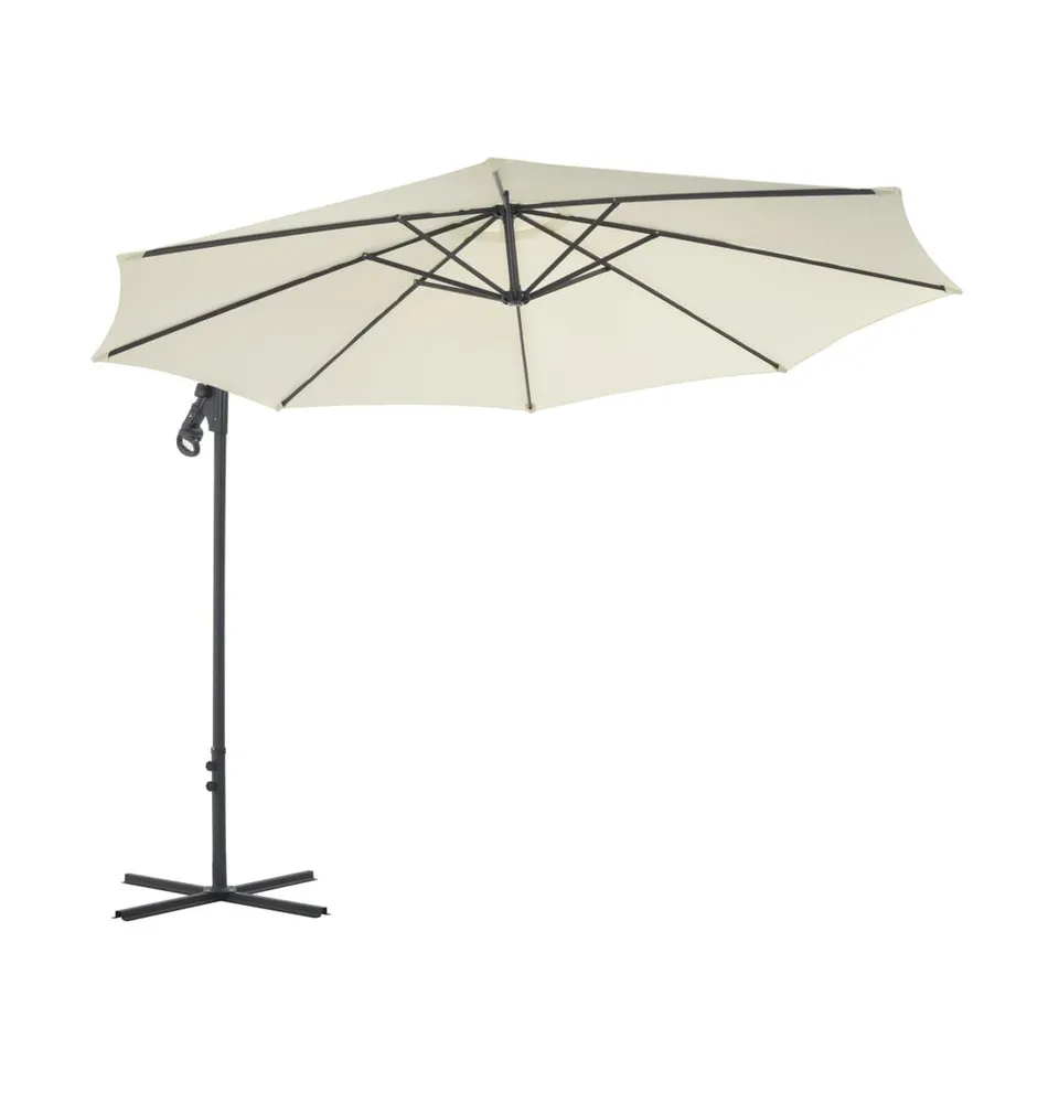 vidaXL Cantilever Umbrella with Steel Pole 118.1" Sand