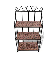 vidaXL Plant Stand Display Terracotta Color Mosaic Pattern