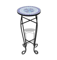 Mosaic Side Table Plant Table White