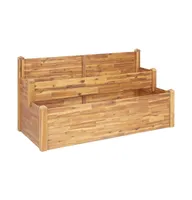 vidaXL 2-Tier Garden Planter 63"x29.5"x33.1" Solid Acacia Wood