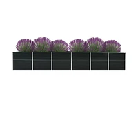 vidaXL Garden Raised Bed Galvanized Steel 189"x31.5"x30.3" Anthracite