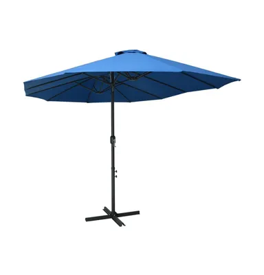 vidaXL Garden Parasol with Aluminum Pole 181.1"x106.3" Blue