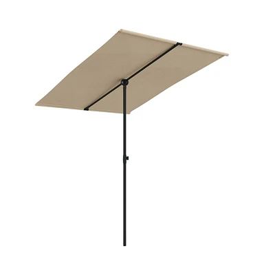 vidaXL Outdoor Parasol with Aluminum Pole 6.6''x4.9'' Taupe