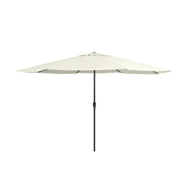 vidaXL Outdoor Parasol with Metal Pole 153.5" Sand White