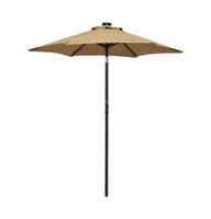 vidaXL Parasol with Led Lights Taupe 78.7"x83.1" Aluminum