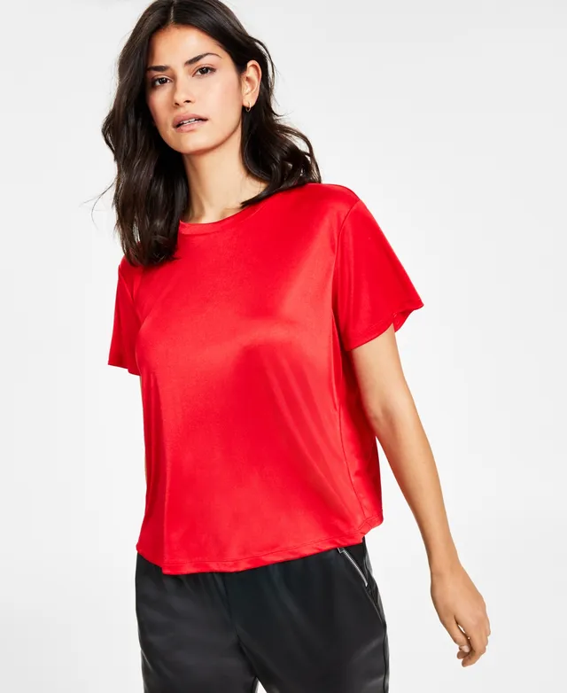 macy's red shirt womens