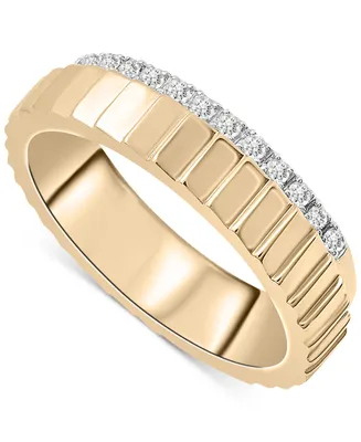 Audrey by Aurate Diamond Textured Bilevel Ring (1/6 ct. t.w.) Gold Vermeil, Created for Macy's