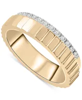 Audrey by Aurate Diamond Textured Bilevel Ring (1/6 ct. t.w.) Gold Vermeil, Created for Macy's