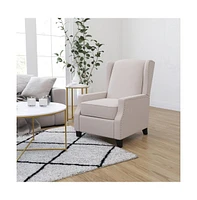 Mauro Contemporary Pushback Recliner With Accent Nail Trim-Wingback Manual