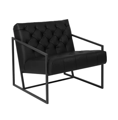 Merrick Lane Vienna Modern Lounge Chair With Tufted Seating And Metal Frame