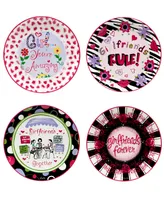 Certified International Lolita Girlfriends Together 4 Piece Dessert Plate