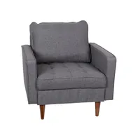 Merrick Lane Garibaldi Mid-Century Modern Armchair With Tufted Upholstery & Solid Wood Legs