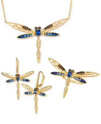 Le Vian Ombre Multi Gemstone Diamond Dragonfly Ring Drop Earrings Pendant Necklace Jewelry Collection In 14k Gold