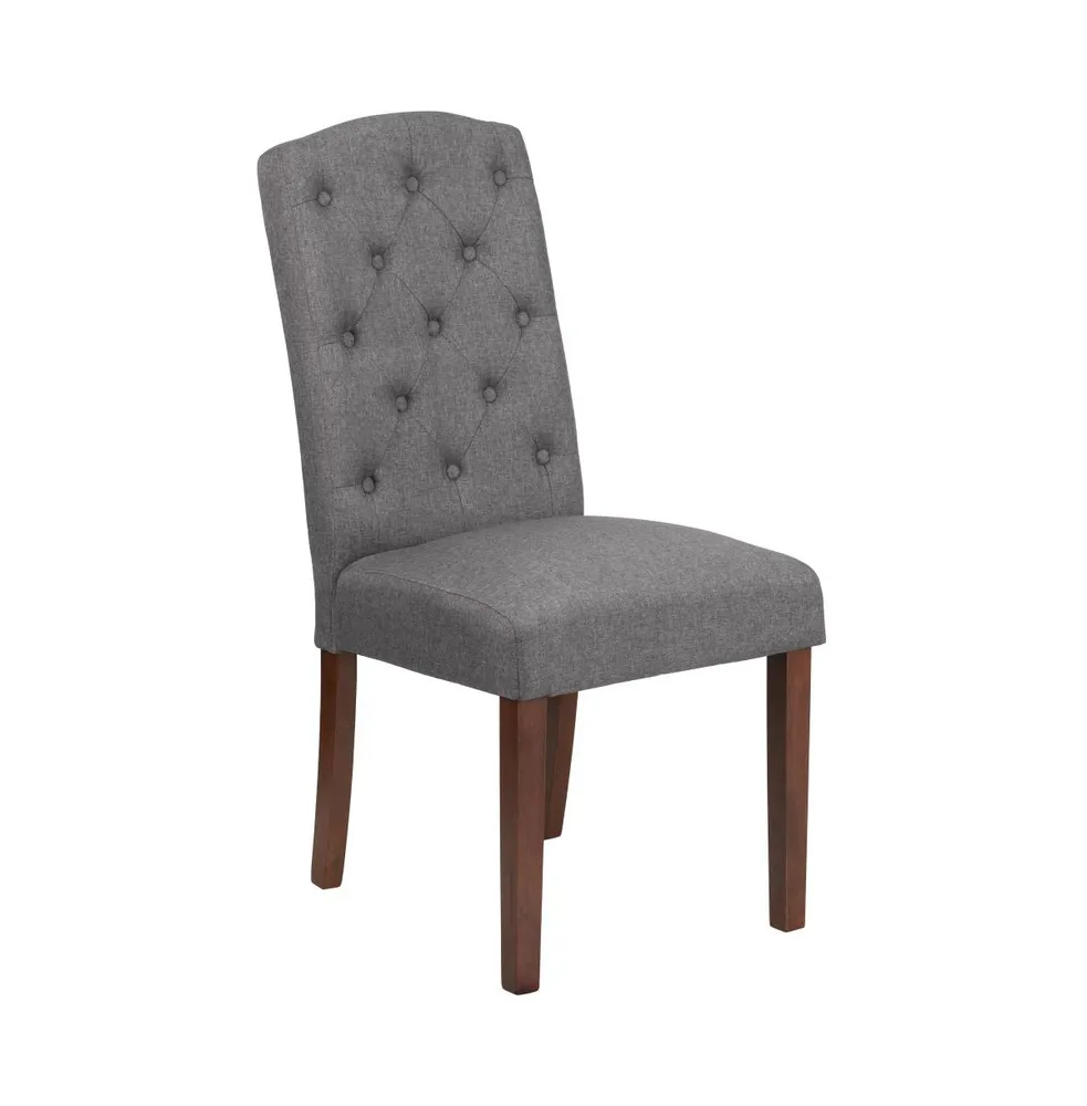 Merrick Lane Audley Mid-Back Tufted Parsons Chair With Wooden Legs