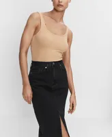 Mango Women's Denim Midi-Skirt