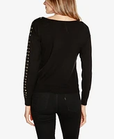 Belldini Black Label Women's Embellished Boatneck Sweater