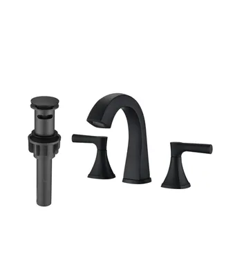 Simplie Fun Widespread Bathroom Sink Faucets Two Handle 3 Hole Vanity Bath Faucet With Drain Assembly