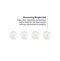 The Easy Weight - 4-Pack Heavy Glass Fermentation Weight with Grooved Handles for Canning Supplies - Fermenting Weights for Pickling & Canning
