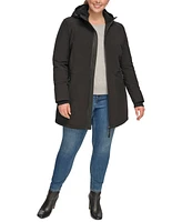 Calvin Klein Womens Plus Hooded Faux-Fur-Lined Anorak Raincoat, Created for Macys