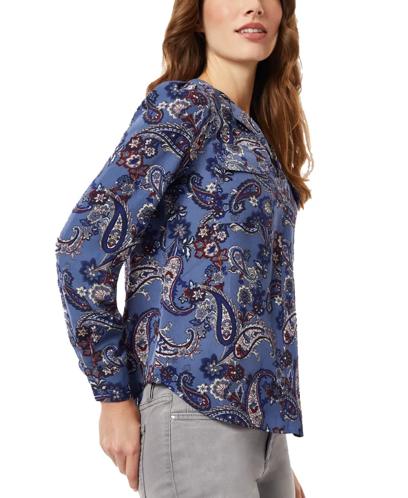 Jones New York Women's Simplified Printed Utility Blouse