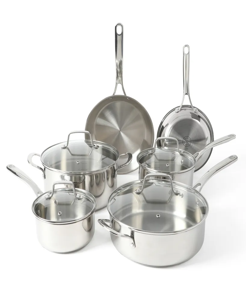 Martha Stewart Collection Castelle Stainless Steel 10 Piece Cookware Set