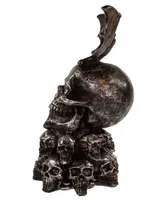 Kurt Adler 11.5" Battery-Operated Bat on Skull Table Piece