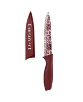 Cuisinart Stainless Steel 10 Piece Printed Cutlery Burgundy Lace Set