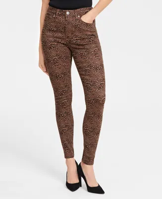 I.n.c. International Concepts Women's Animal-Print High-Rise Skinny Jeans, Created for Macy's