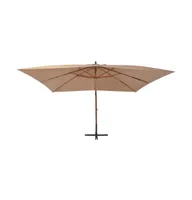 vidaXL Cantilever Umbrella with Wooden Pole 157.5"x118.1" Taupe