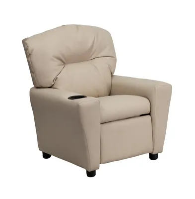 Emma+Oliver Contemporary Kids Recliner Chair With Cup Holder